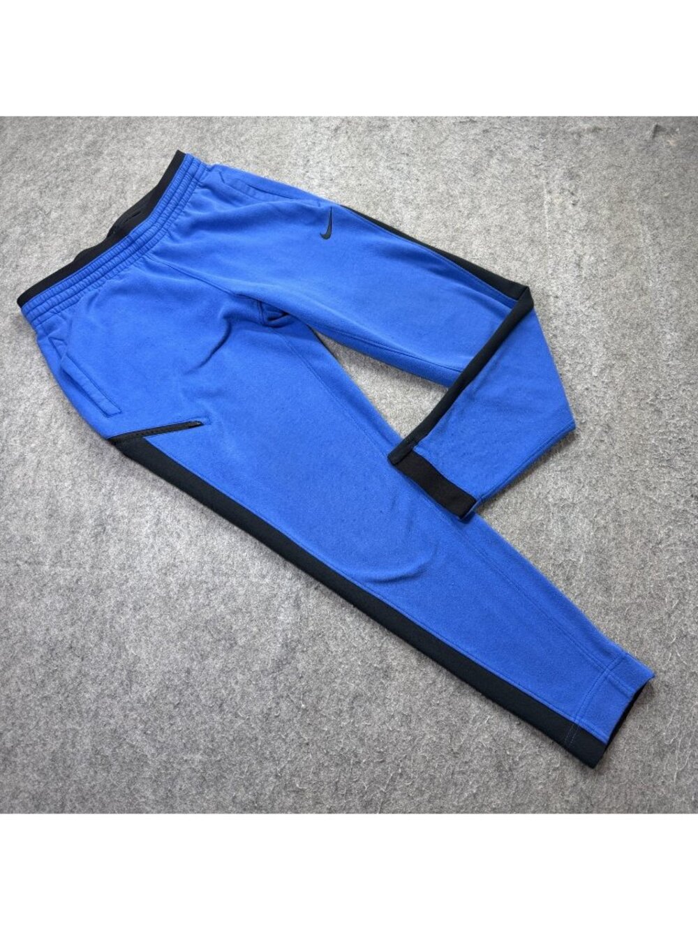 Nike Showtime Basketball Jogger Men L Blue 30" Tapered Fleece Colorblock